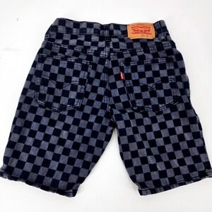 Levi's 502 Regular Taper Checkerboard Denim Shorts Boys Size 12 Regular